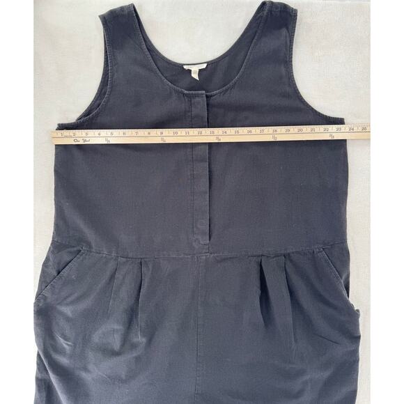 Eileen Fisher Black Cotton Linen Jumpsuit Overalls Romper Pantsuit XL One Piece - Picture 5 of 8